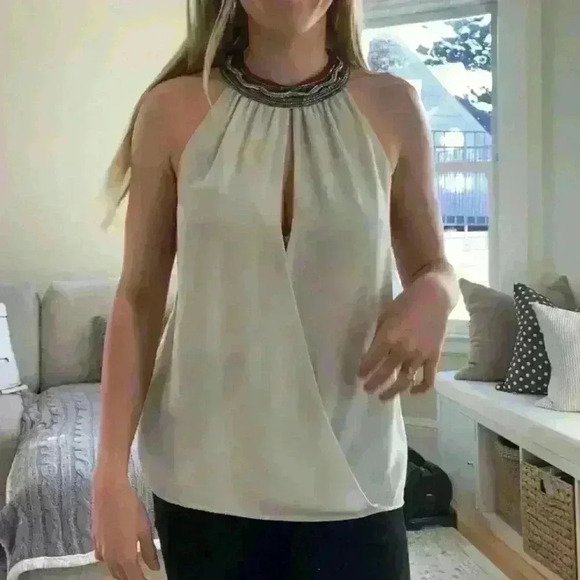 ZARA Blouse with Beaded Collar - Picture 3 of 7